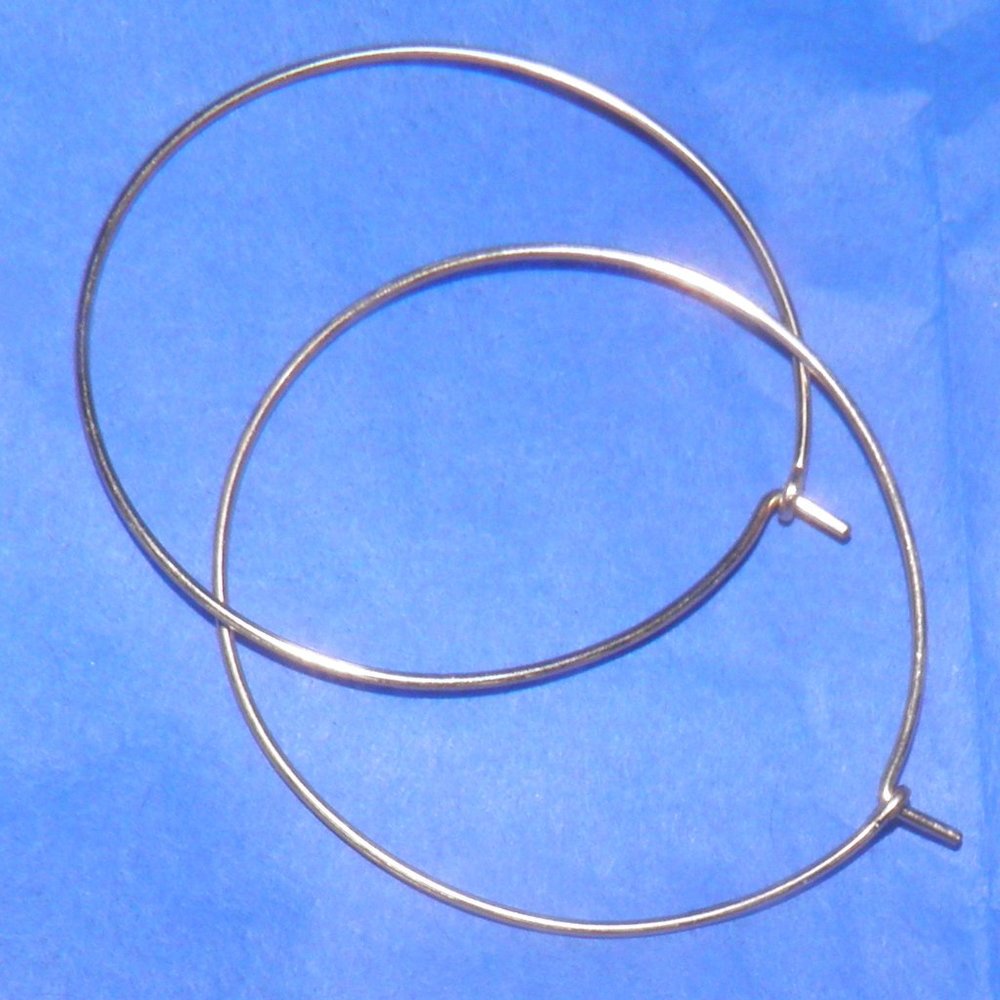 Large 10kt Gold Filled Wire-Loop Earrings Hoops